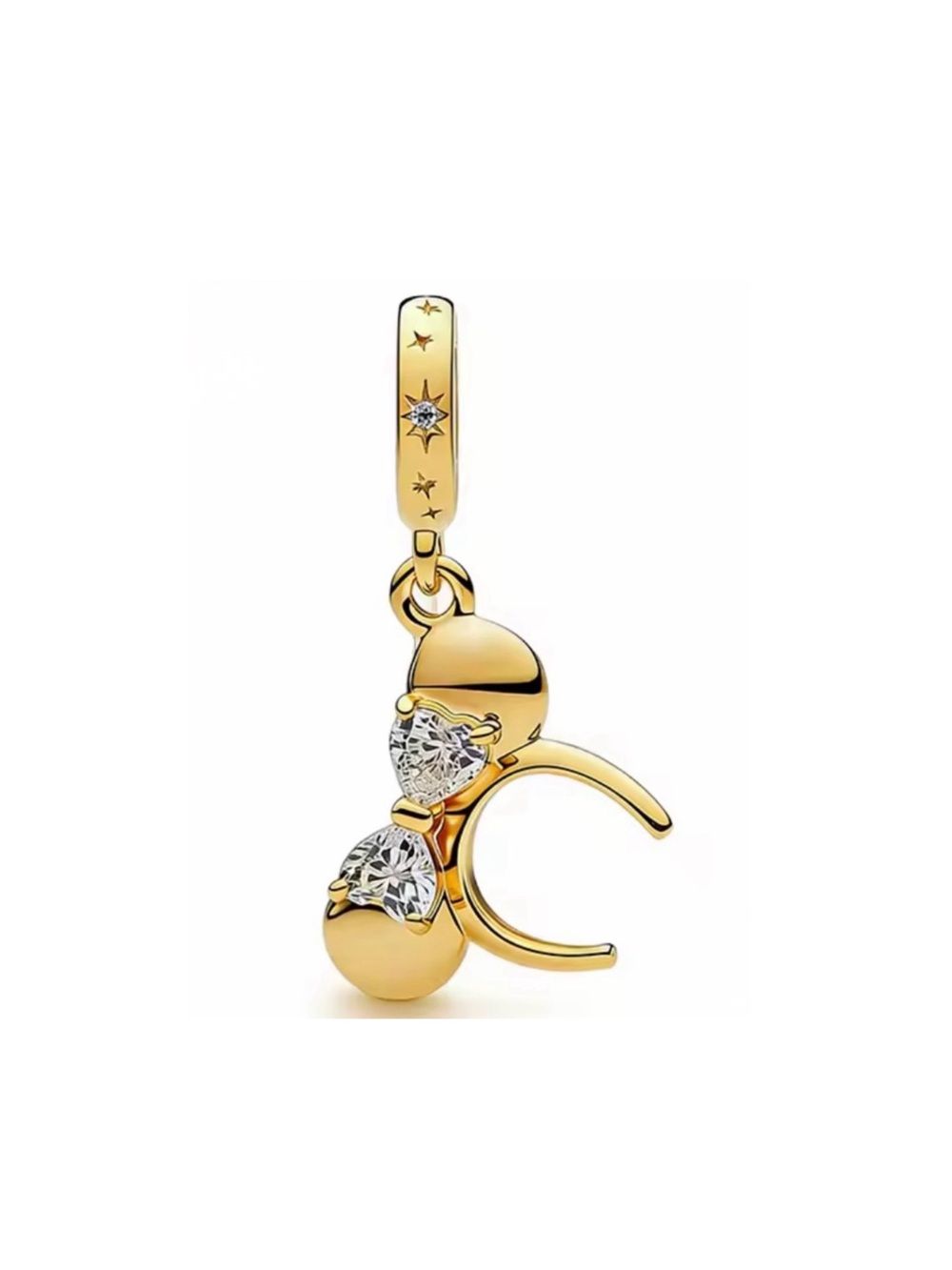 New Gold Minnie Mouse Ear Headband Charm